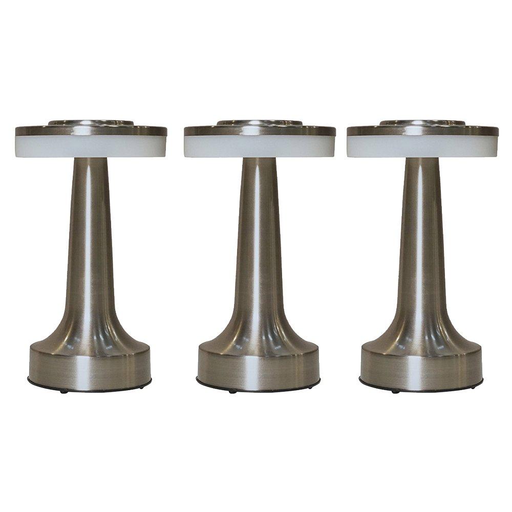 Set of 3 Talence Silver LED Touch Table Lamp